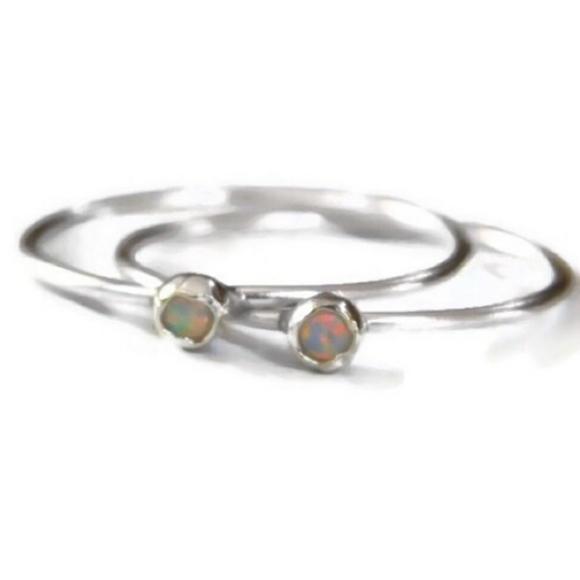 2 Sterling Silver & Fire Opal Rings, 7 - Picture 4 of 4